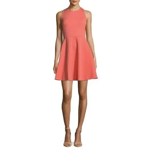 Kate Spade Watermelon Breath of Fresh Air Ponte Bow Fit & Flare Dress - Picture 3 of 10